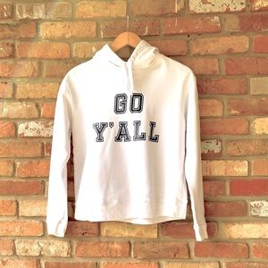 Draper James White Sweatshirt “GO Y’ALL” - Women’s XS - Hoodie